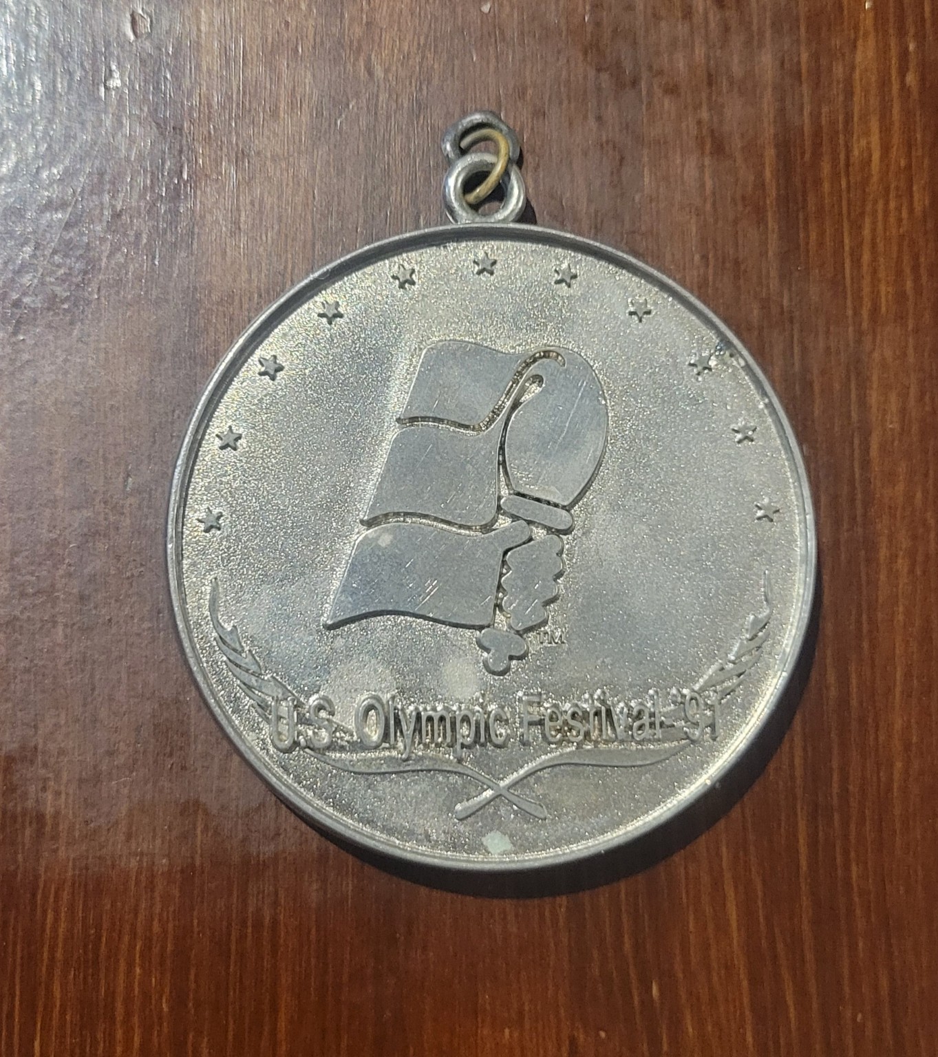 Back of 1991 U.S. Olympic Festival baseball medal