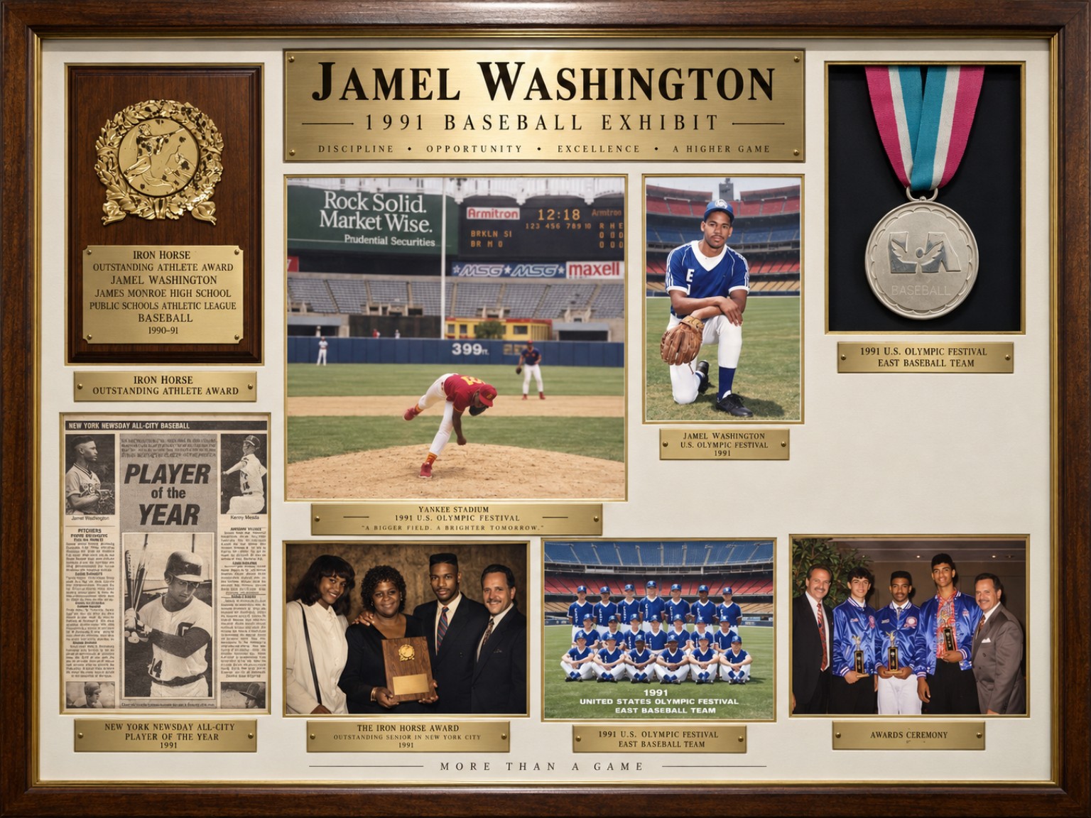Curated 1991 Jamel Washington baseball exhibit