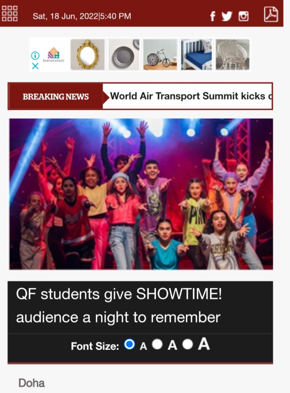 SHOWTIME article screenshot